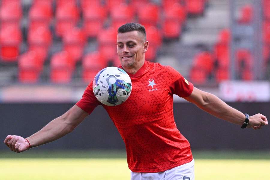 Tomáš Holeš během tréninku.