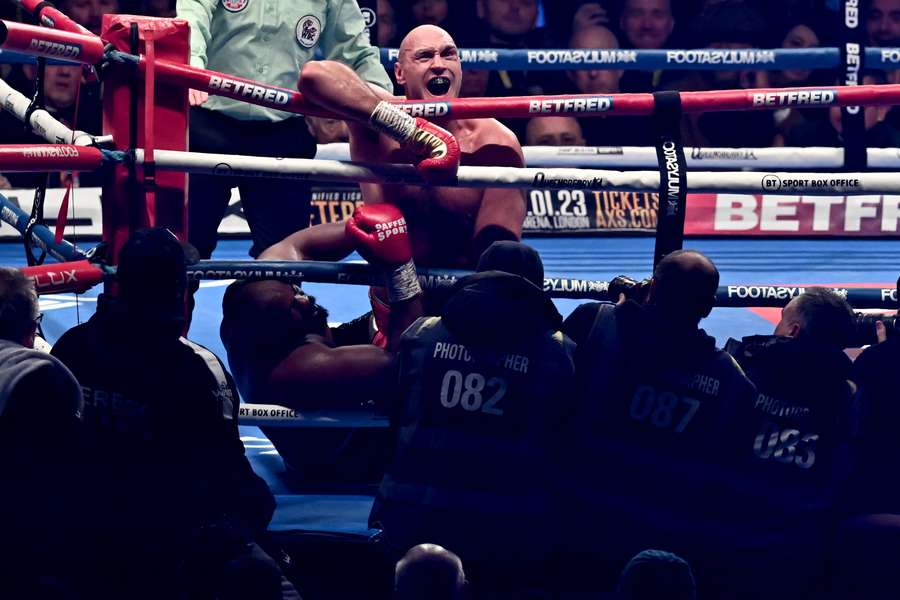 Fury also taunted Usyk, who was ringside for the fight 