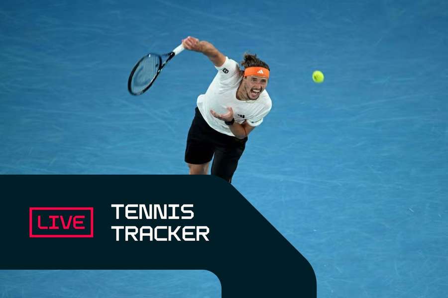 Alexander Zverev in azione all’Australian Open.