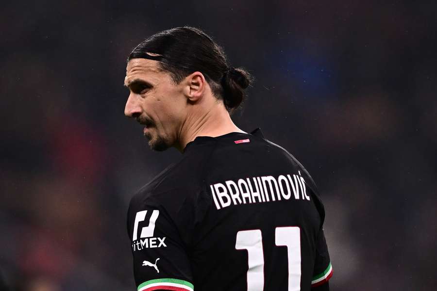 Ibrahimovic in actie voor AC Milan op 13 maart