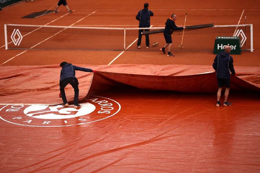 Roland-Garros sous la pluie.