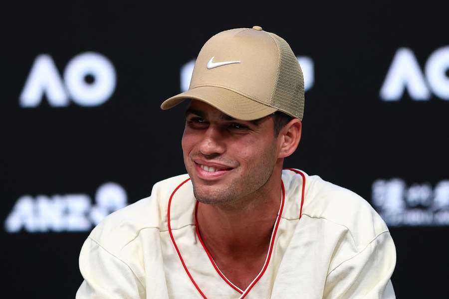 Carlos Alcaraz en conférence de presse.