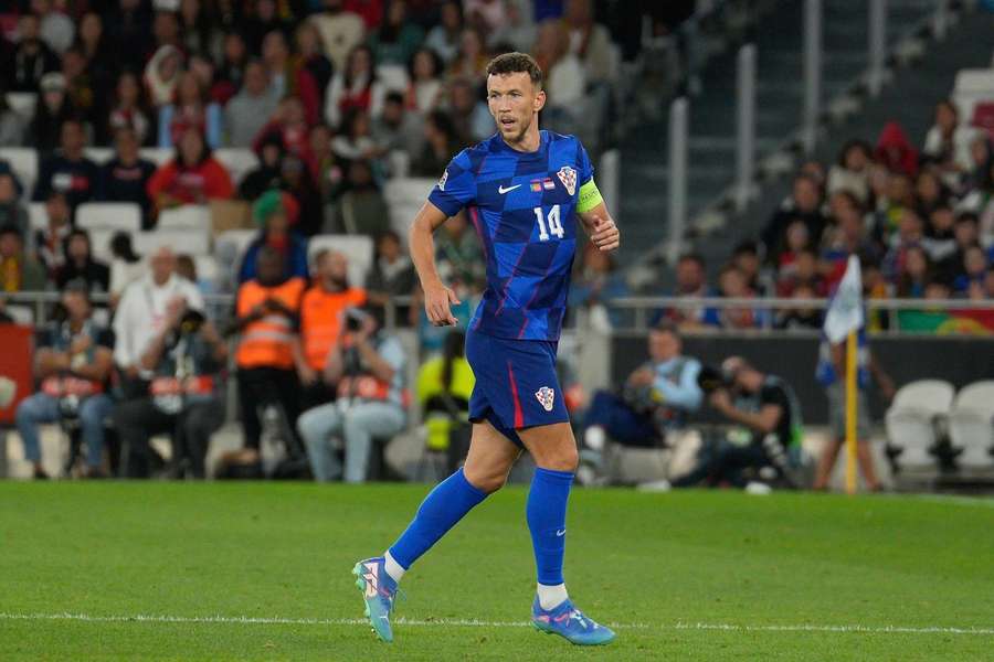 Ivan Perisic tijdens een wedstrijd van Kroatië