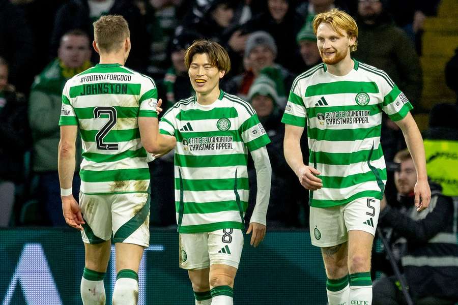 Kyogo Furuhashi scores third goal for Celtic against Hibernian