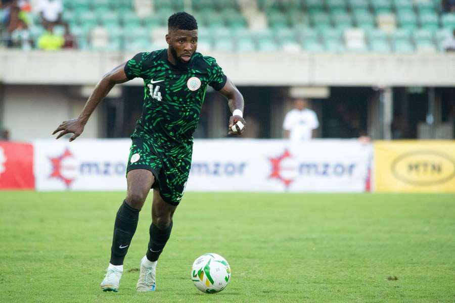 Iheanacho in action for Nigeria