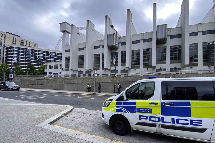 La police aux abords de Wembley cette semaine.