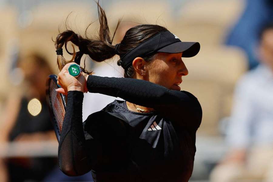 Jessica Pegula in action during Roland Garros