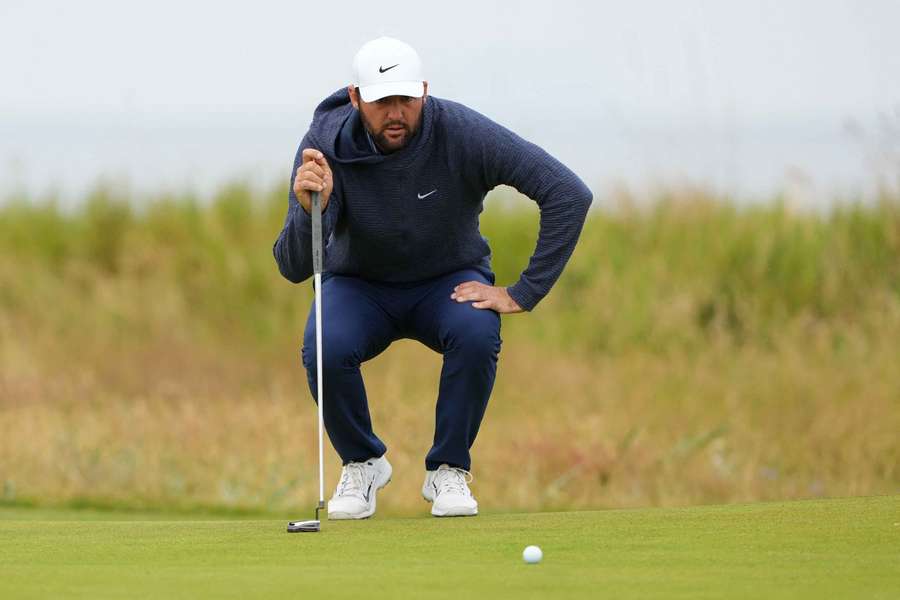 Scottie Scheffler practices ahead of the Open