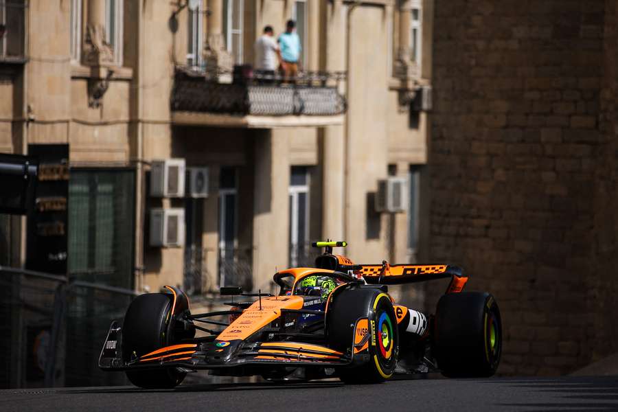 McLaren's Lando Norris finished in 17th place in second practice at the Azerbaijan Grand Prix