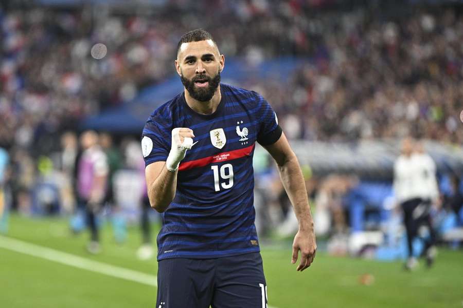 Benzema jubelt im Dress von Frankreich