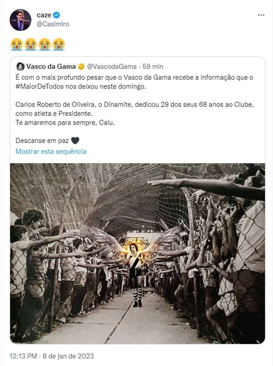 Casimiro possui algumas camisas de Roberto