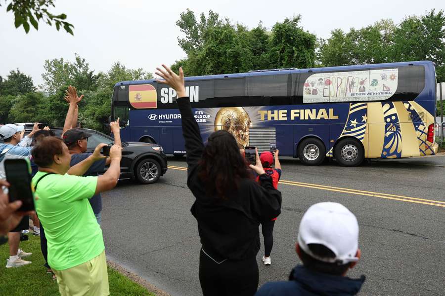 Autobús de la selección española en Melanie Grounds Autobús de la selección española en Melanie Grounds