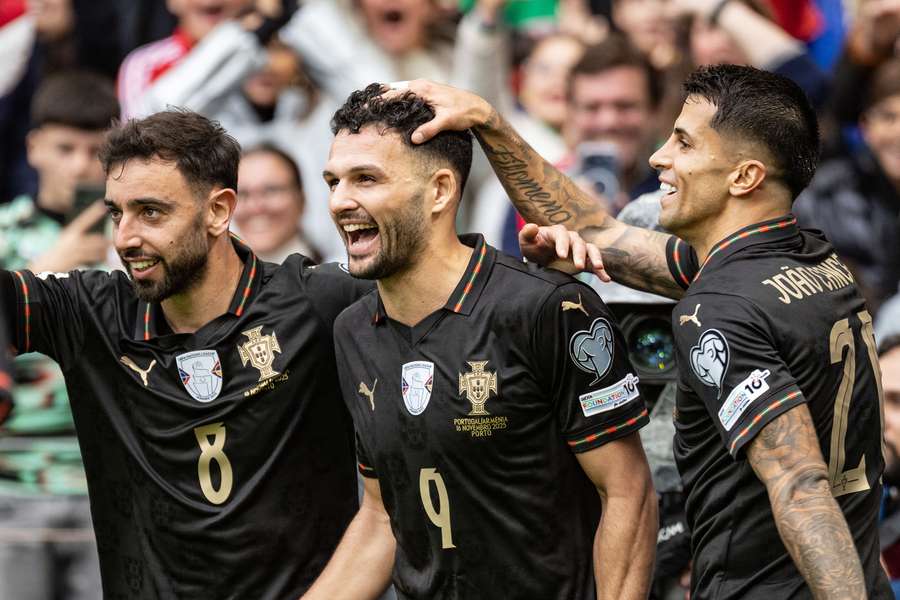 Gonçalo Ramos, Bruno Fernandes e João Cancelo Gonçalo Ramos, Bruno Fernandes e João Cancelo