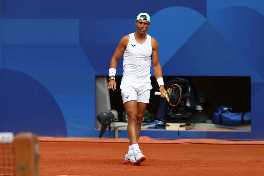 Rafa Nadal, durante l'allenamento di mercoledì a Parigi