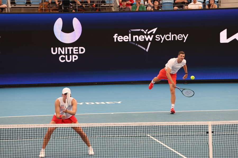 Iga Świątek i Hubert Hurkacz podczas United Cup