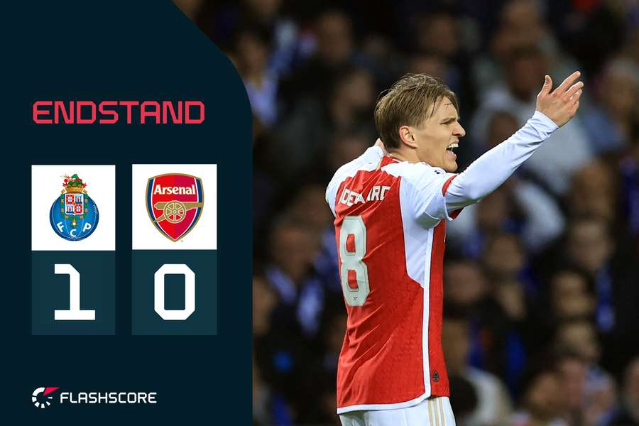 Arsenal-Spielmacher Martin Ödegaard ärgert sich über einen glücklosen Auftritt beim FC Porto.
