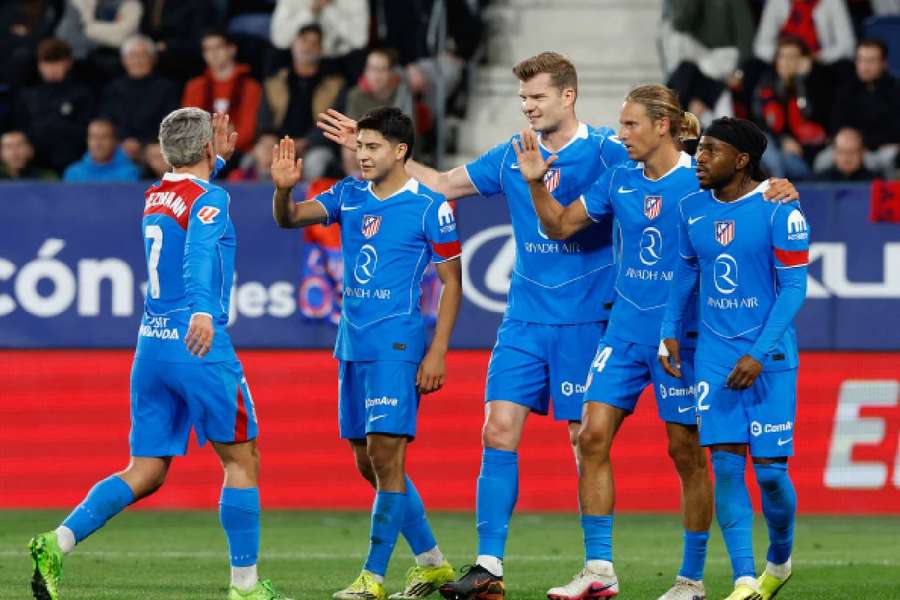 El Atleti, celebrando el gol de Sorloth