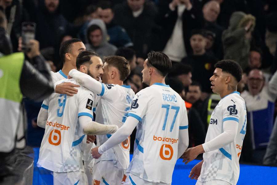 Les Marseillais lors du match contre Nantes début-mars.