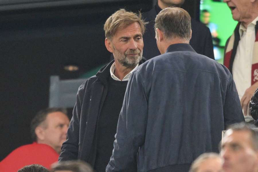 Jürgen Klopp (l.) mit Oliver Mintzlaff (r.) Jürgen Klopp (l.) mit Oliver Mintzlaff (r.)