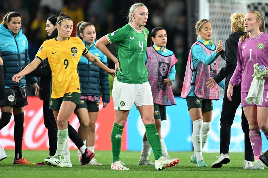 Louise Quinn leaves the pitch after defeat to Australia in Ireland's opening group game