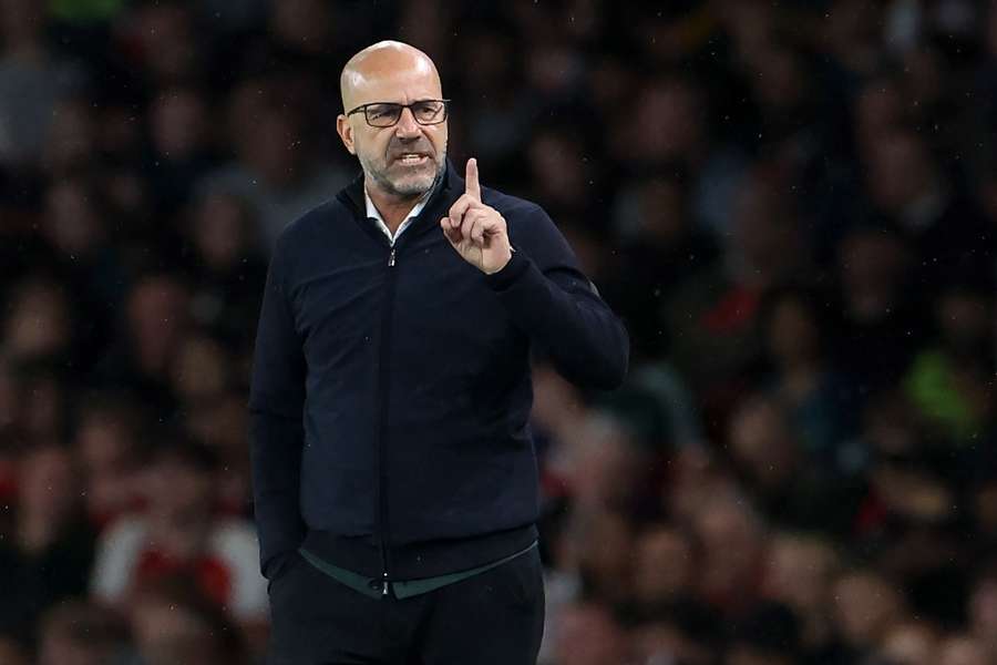 Bosz tijdens de 4-0 nederlaag tegen Arsenal