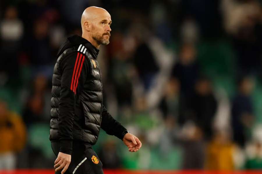 Manchester United manager Erik ten Hag reacts after a match