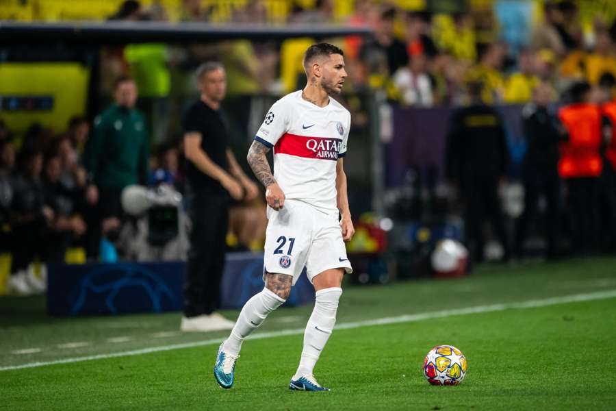 Lucas Hernández no final da época passada contra o Dortmund