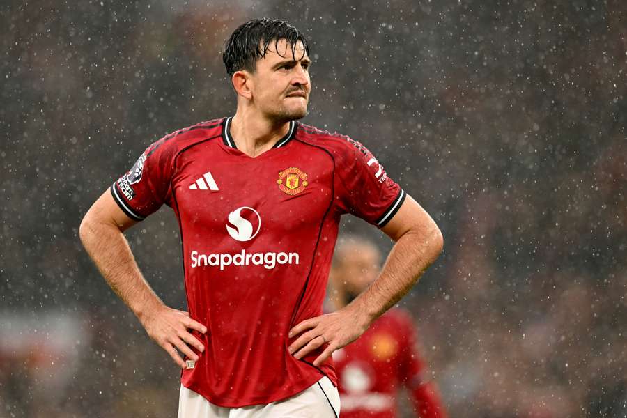 Manchester United's English defender #05 Harry Maguire looks on 