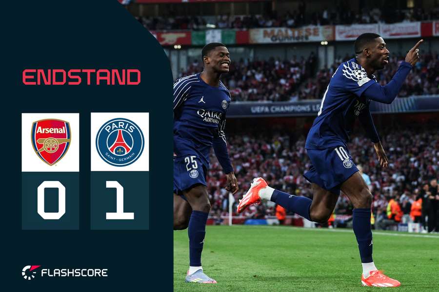Ousmane Dembele bejubelt seinen Treffer zum 1:0.