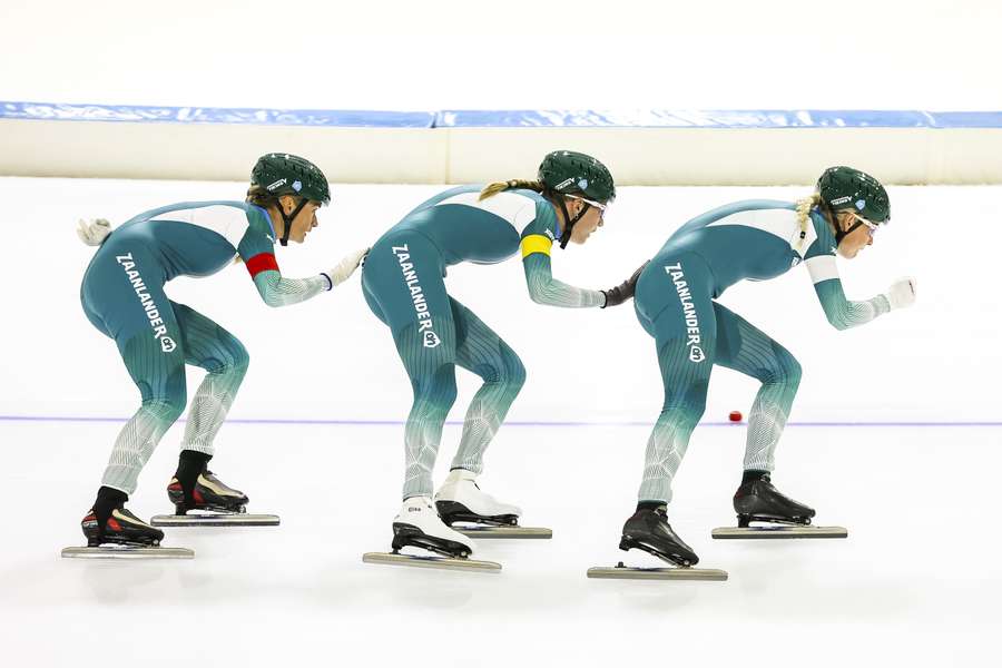 Team Albert Heijn Zaanlander tijdens de ploegenachtervolging