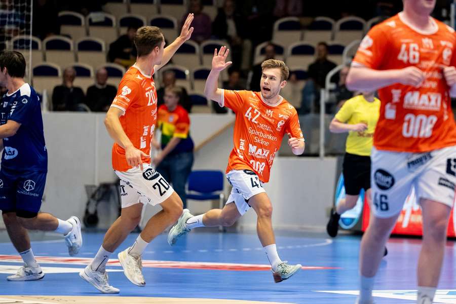 Albin Selin (42) celebrates for Kristianstad
