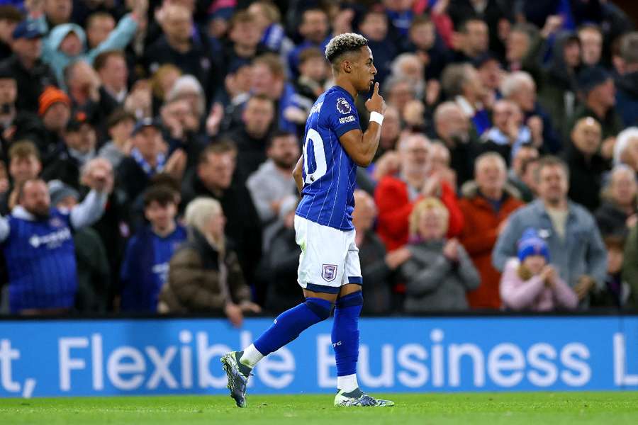 Hutchinson celebrates his goal