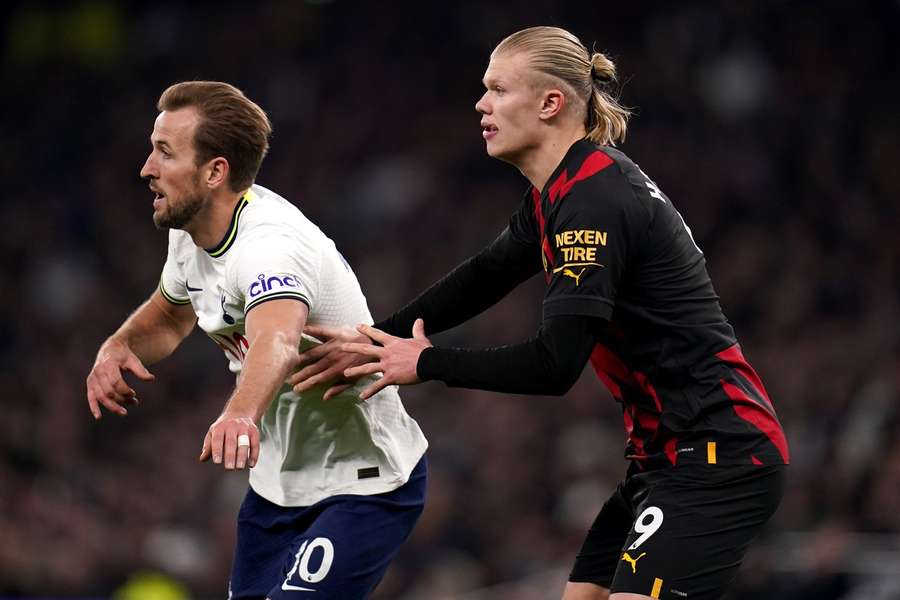 Harry Kane (L) and Erling Haaland (R) are two of the best strikers in world football