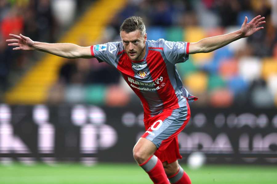 Jamie Vardy celebrates scoring a goal for Cremonese Jamie Vardy celebrates scoring a goal for Cremonese