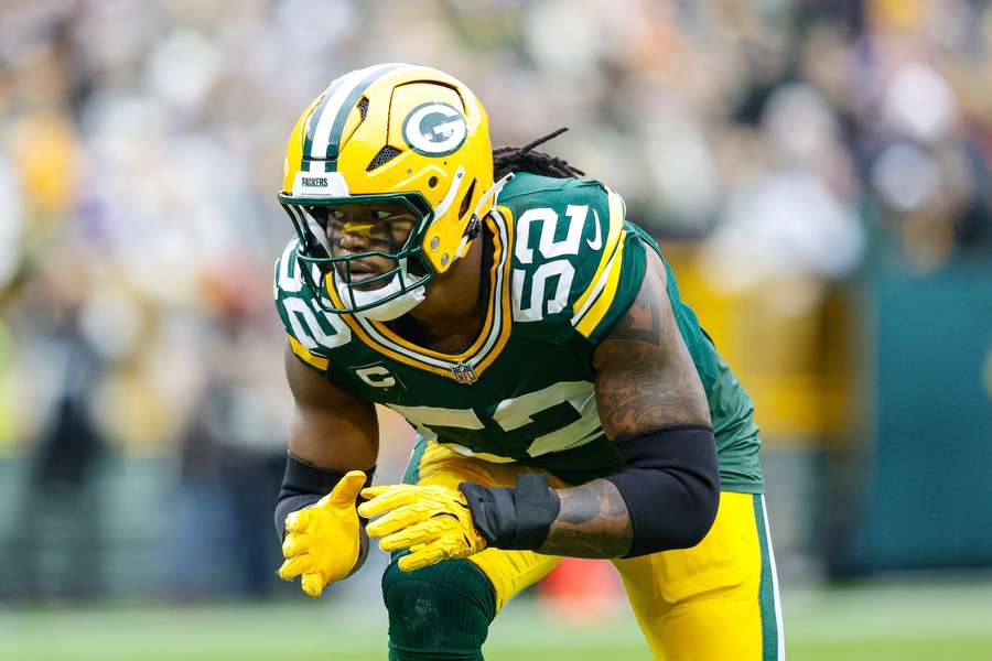 Packers' Rashan Gary gets ready before a snap