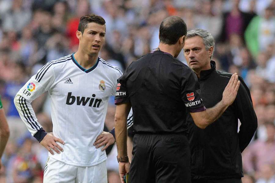 Cristiano Ronaldo e José Mourinho no Real Madrid em 2013