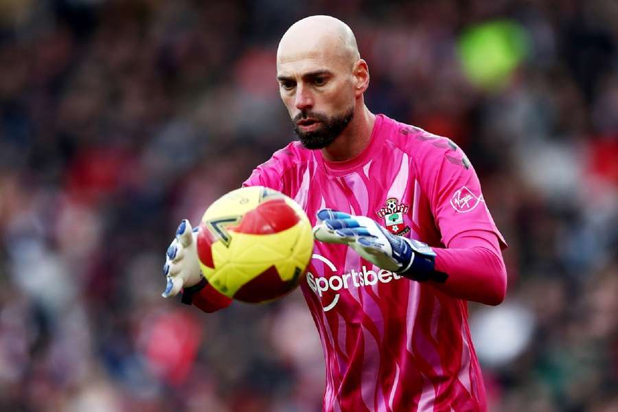 Willy Caballero in actie als keeper van Southampton