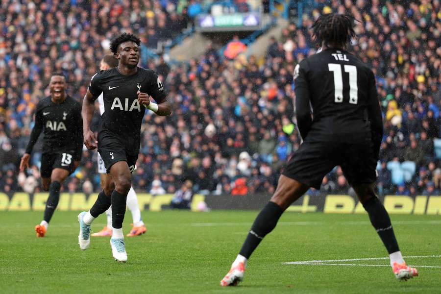 Mohammed Kudus of Tottenham Hotspur celebrates scoring his team's second goal