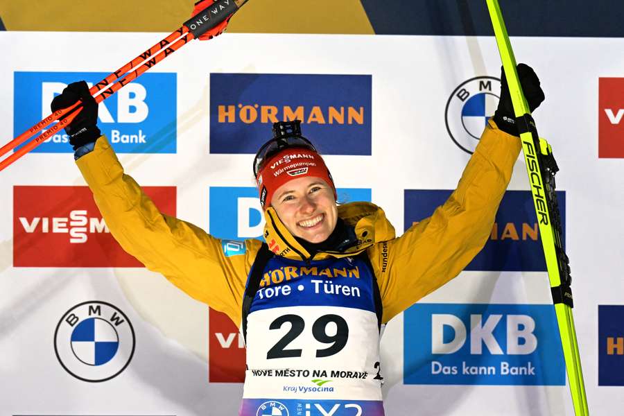 Janina Hettich-Waltz gewann bei der Biathlon-WM in Nove Mesto die erste deutsche Medaille.