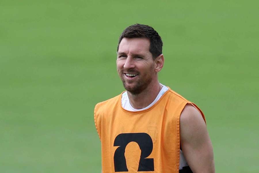 Argentina's Lionel Messi during training Argentina's Lionel Messi during training