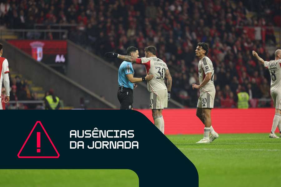 Otamendi e Ríos falham a receção ao SC Braga