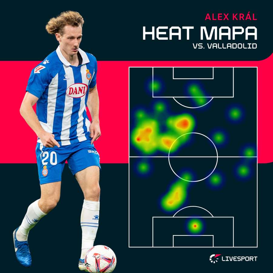 Heat mapa Alexe Krále.