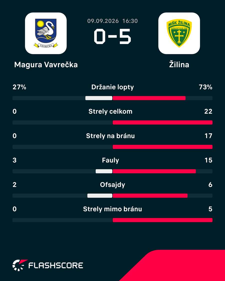 Štatistický pohľad na zápas.