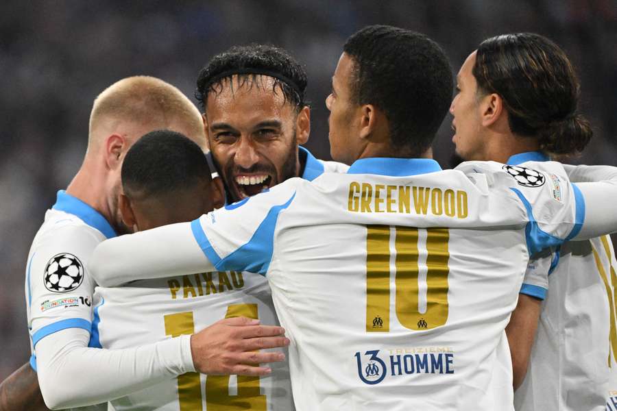 Olympique Marseille celebrate Igor Paixao's 1-0 against Ajax