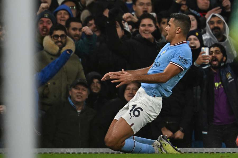 Rodri abriu caminho à vitória do City com o 1-0 aos 27 minutos