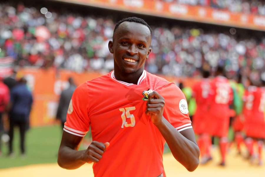 Ryan Ogam scored for Kenya in the defeat Ryan Ogam scored for Kenya in the defeat