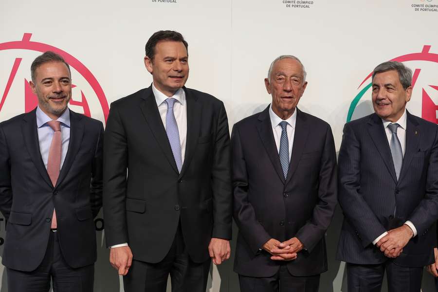 Pedro Duarte com Luís Montenegro, Marcelo Rebelo de Sousa e Fernando Gomes