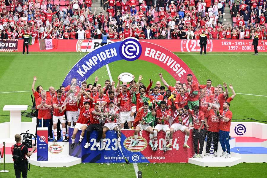 PSV Eindhoven were crowned Dutch champions for the 25th time on Sunday