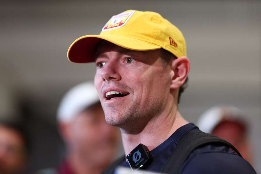Lachie Neale speaking to media at Melbourne Airport on Wednesday. Lachie Neale speaking to media at Melbourne Airport on Wednesday.