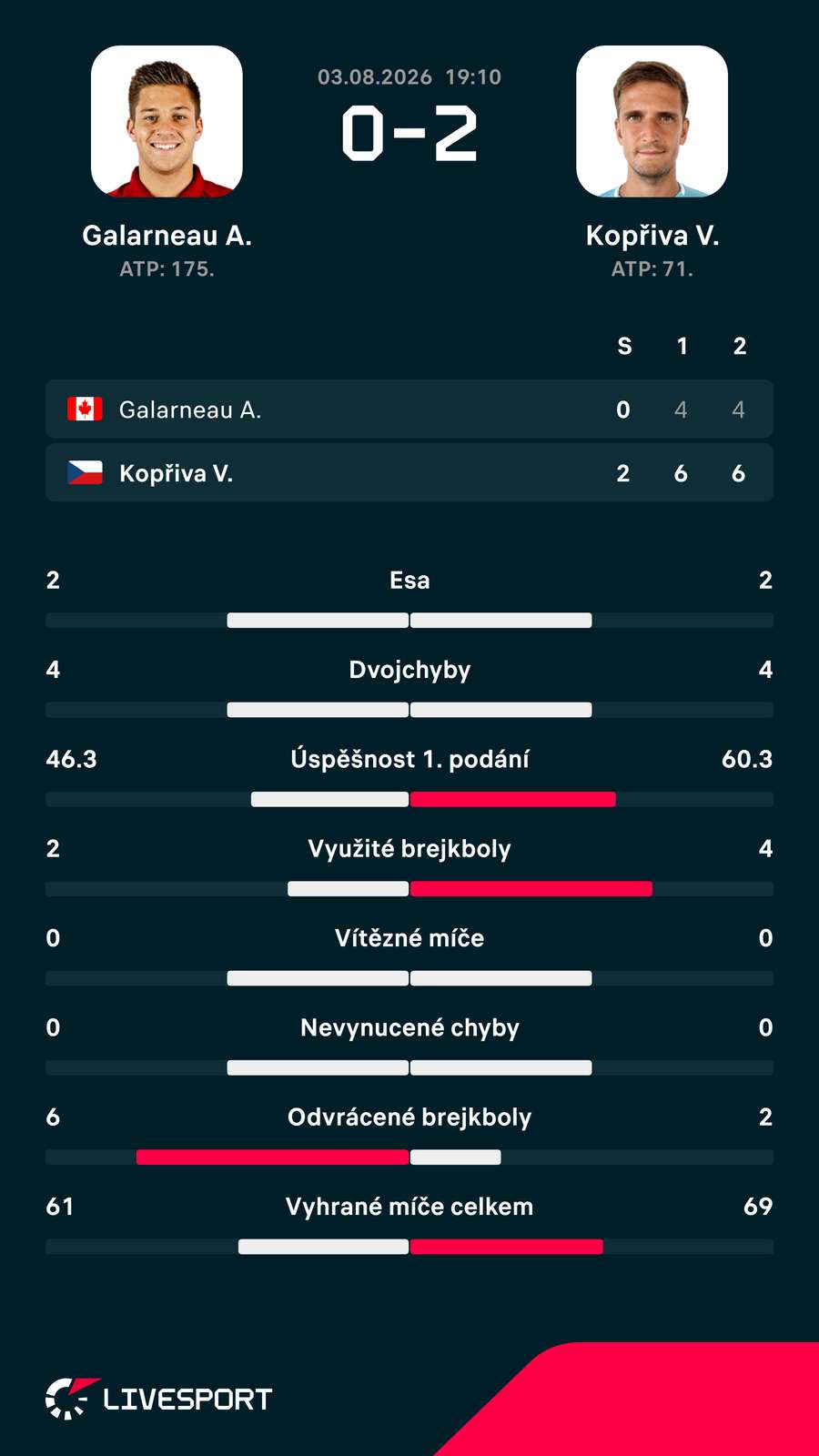 Statistiky zápasu.